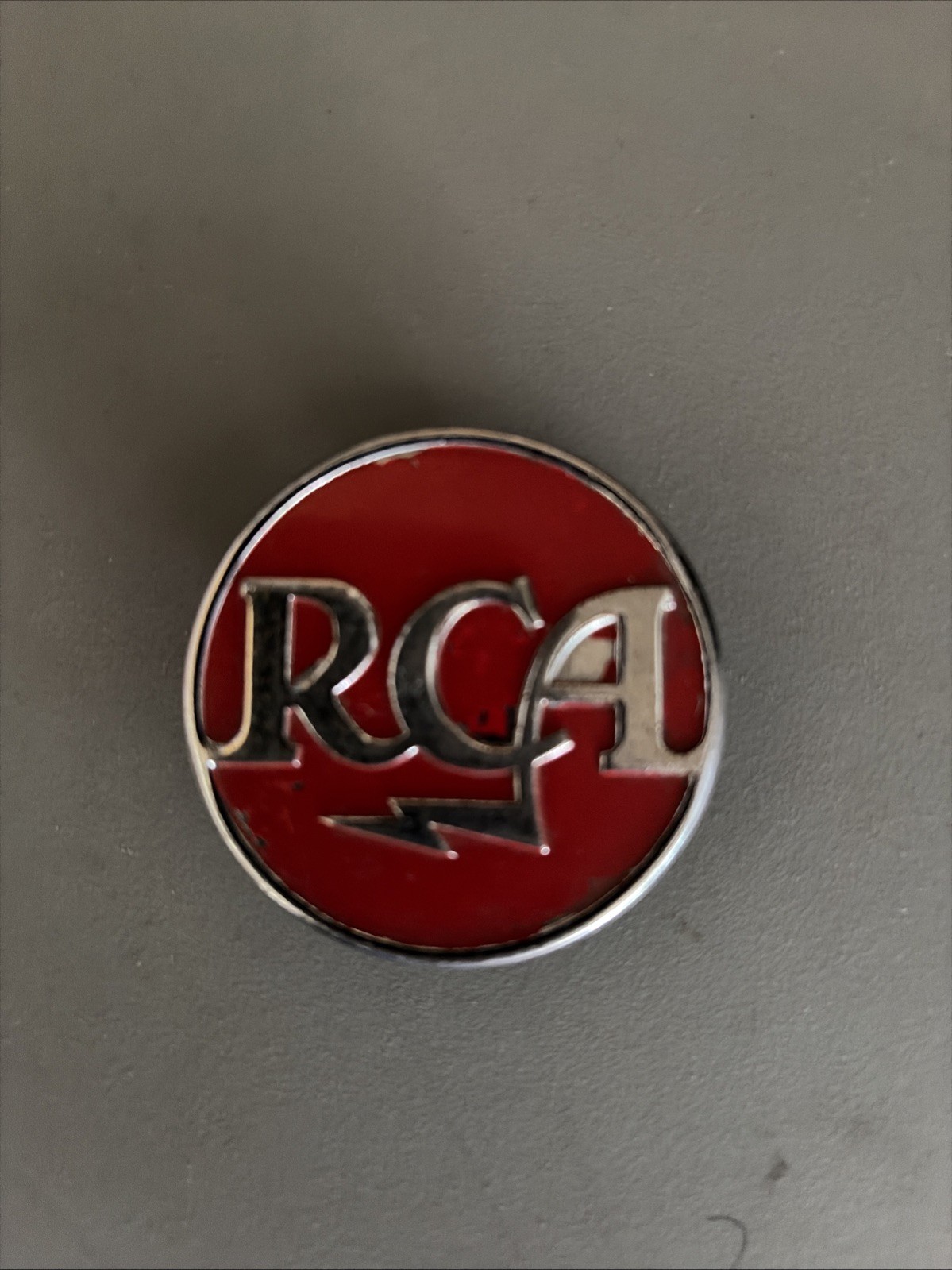 VTG 2” Red RCA Meatball Logo Badge w/ Lightning Bolt | Broadcast Studio