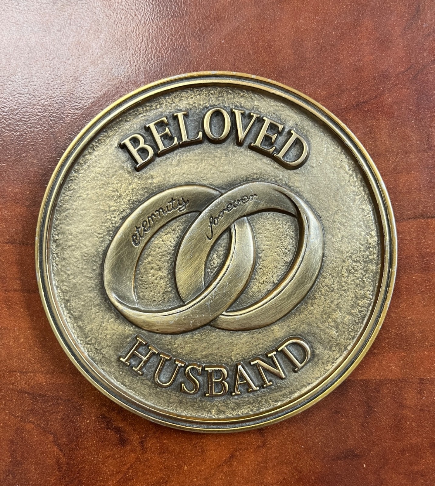 New BATESVILLE Life Stories Beloved Husband Gravestone Magnetic Brass Medallion