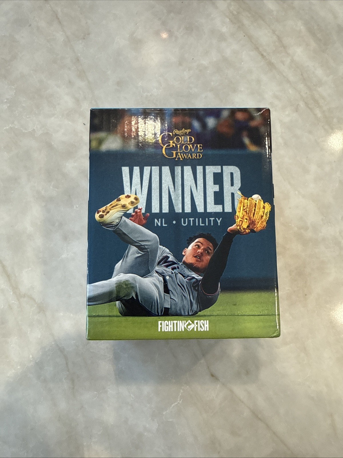 Javier Sanoja Gold Glove Mini Bobblehead Miami Marlins