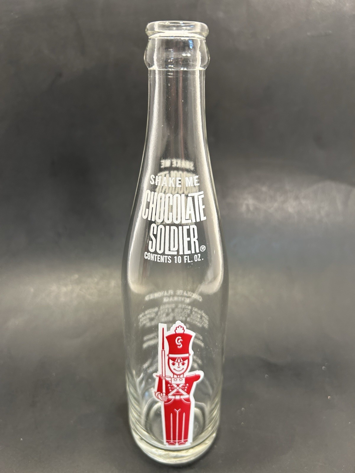 Vintage Chocolate Soldier Flavored Drink 10 oz Glass Bottle, Memphis, TN Vintage Chocolate Soldier Flavored Drink 10 oz Glass Bottle, Memphis, TN