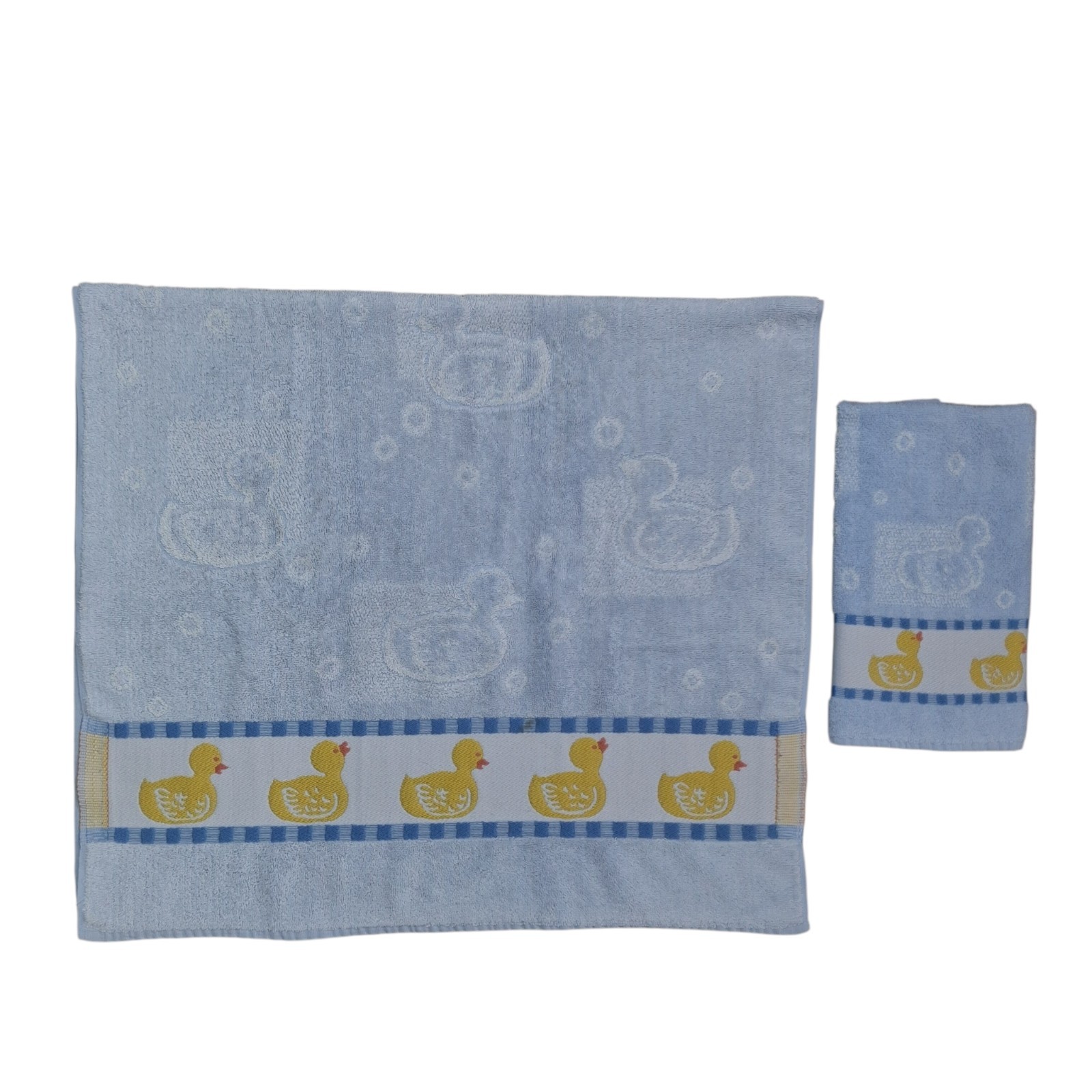 Vtg Jubilee Bath Hand Towel Rubber Ducky Ducks Pastel Blue Yellow 90s Made USA Vtg Jubilee Bath Hand Towel Rubber Ducky Ducks Pastel Blue Yellow 90s Made USA