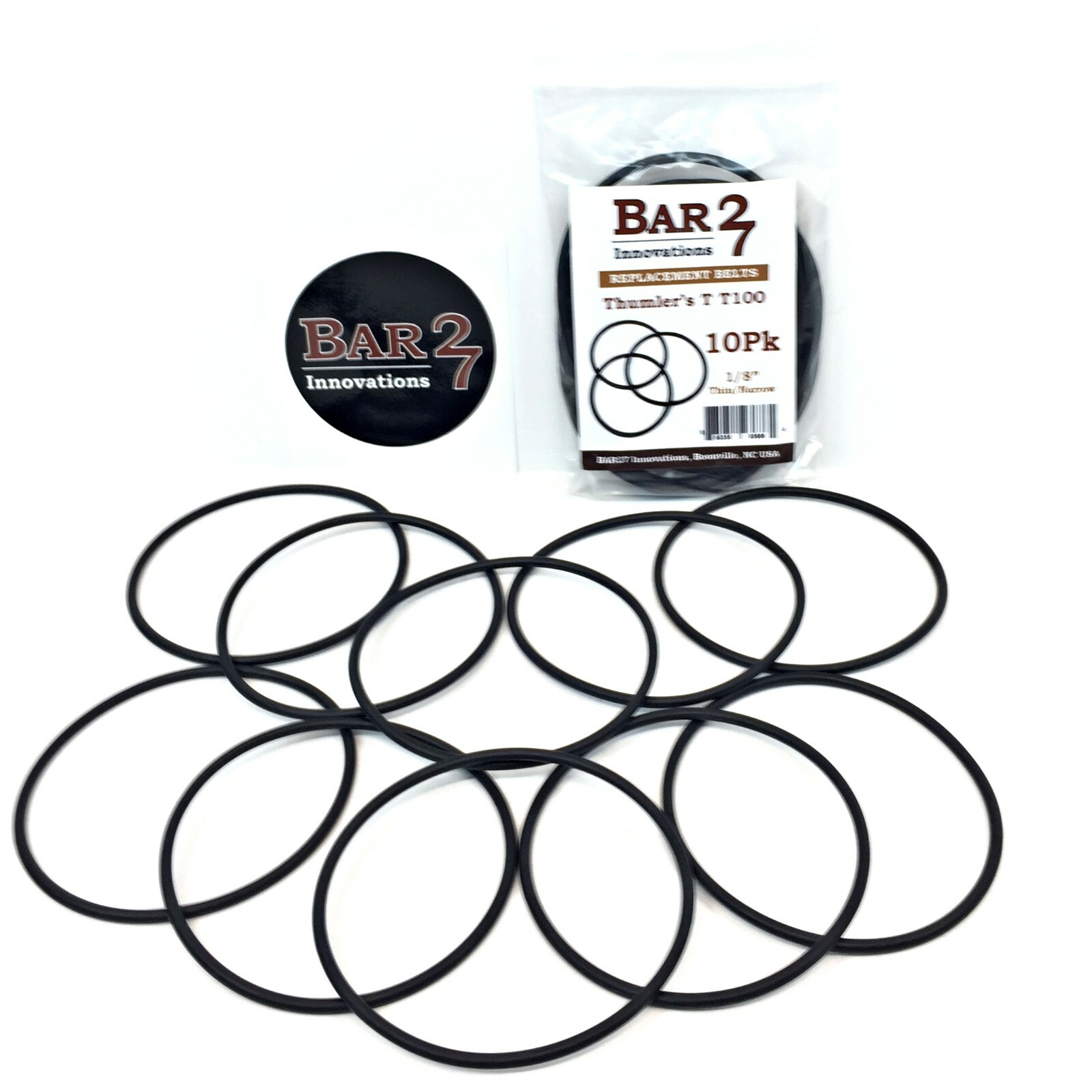 10pk Replacement Drive Belt Thumlers Rock Tumbler Model T,T-100 1/8
