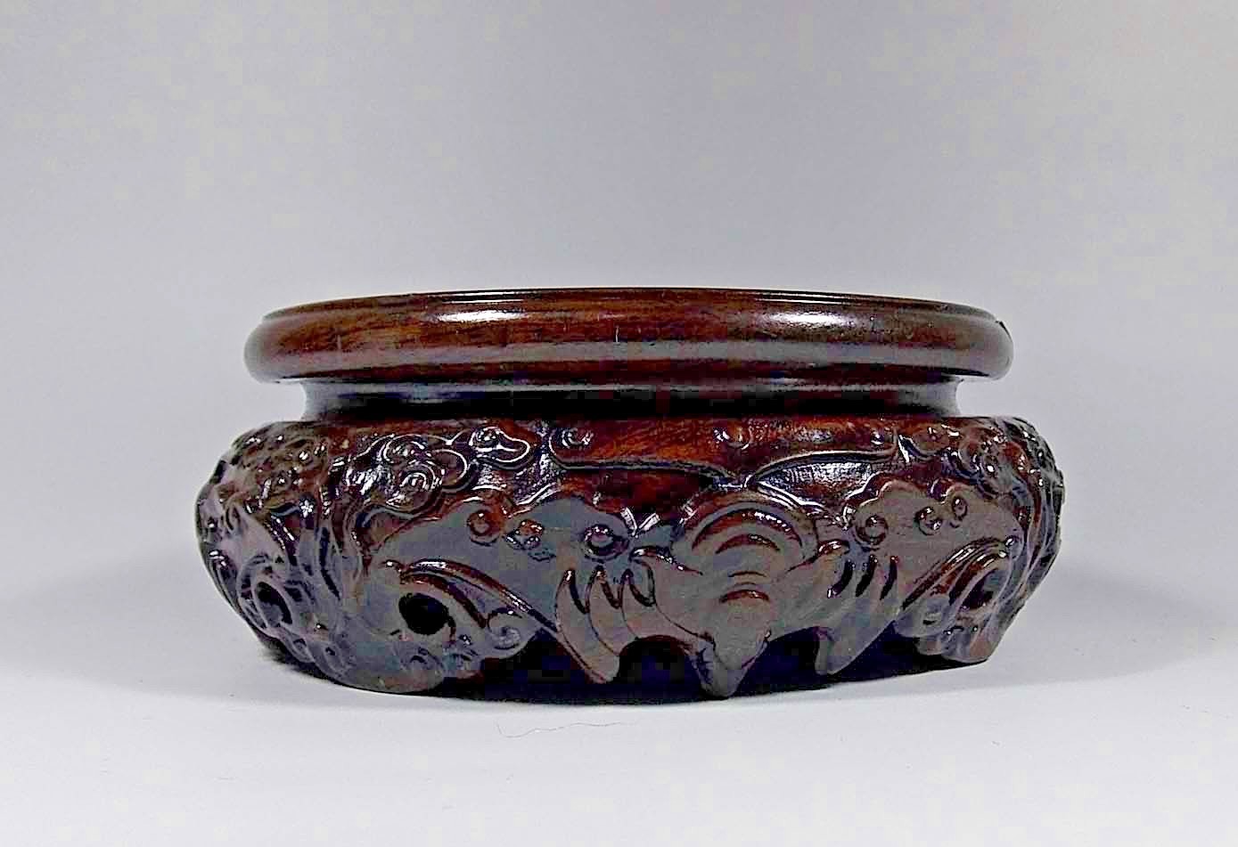 3.6 Inch Wood Round Base Display Stand for Vase Incense Burner Teapot Statue