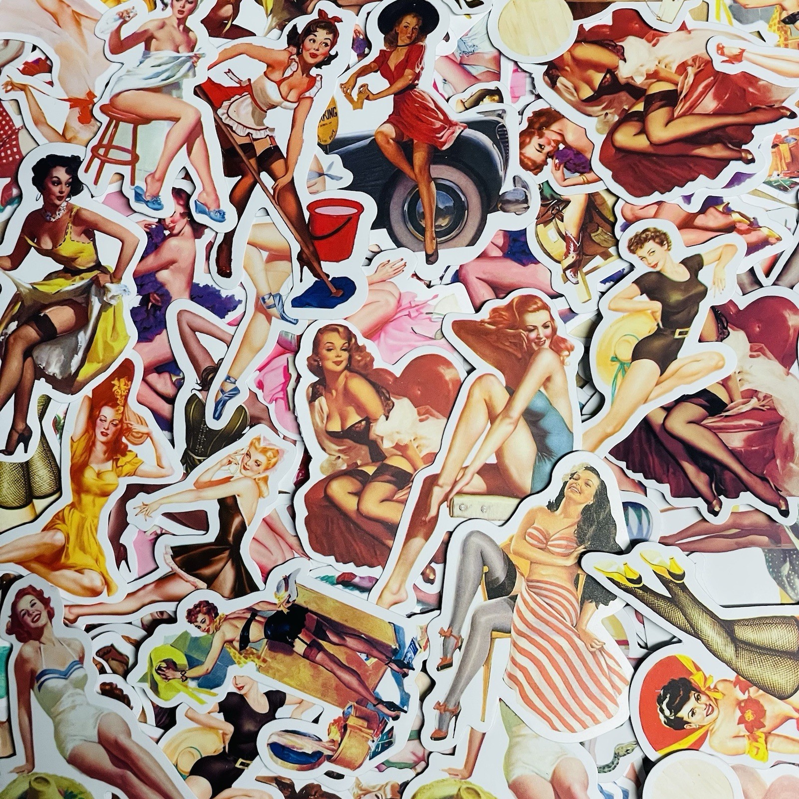 x20 pcs Retro Vintage Pinup Girls Waterproof Bumper Sticker Window Decal Lot