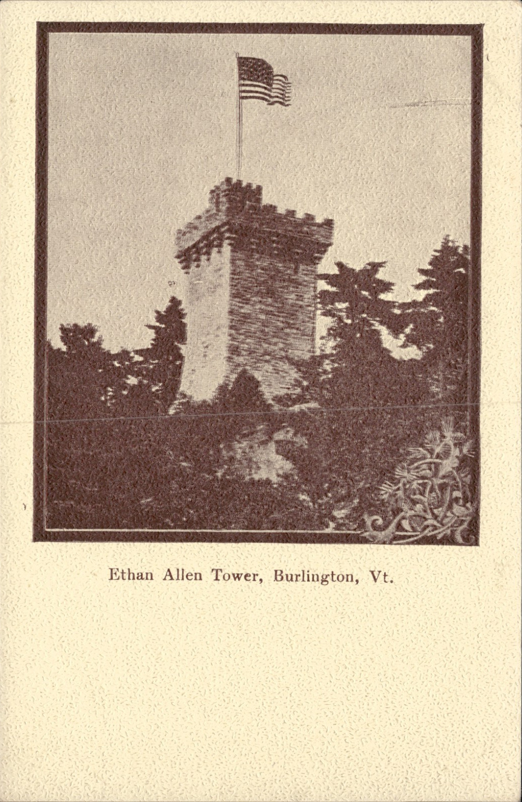 Antique 1909 Ethan Allen Tower Burlington VT Postcard Greater Vermont Exposition