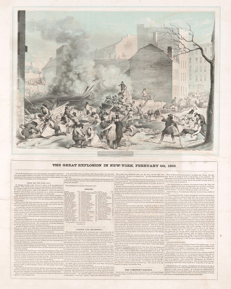 The Great Explosion in New York February 4th 1850 8x10 Print HT51341368