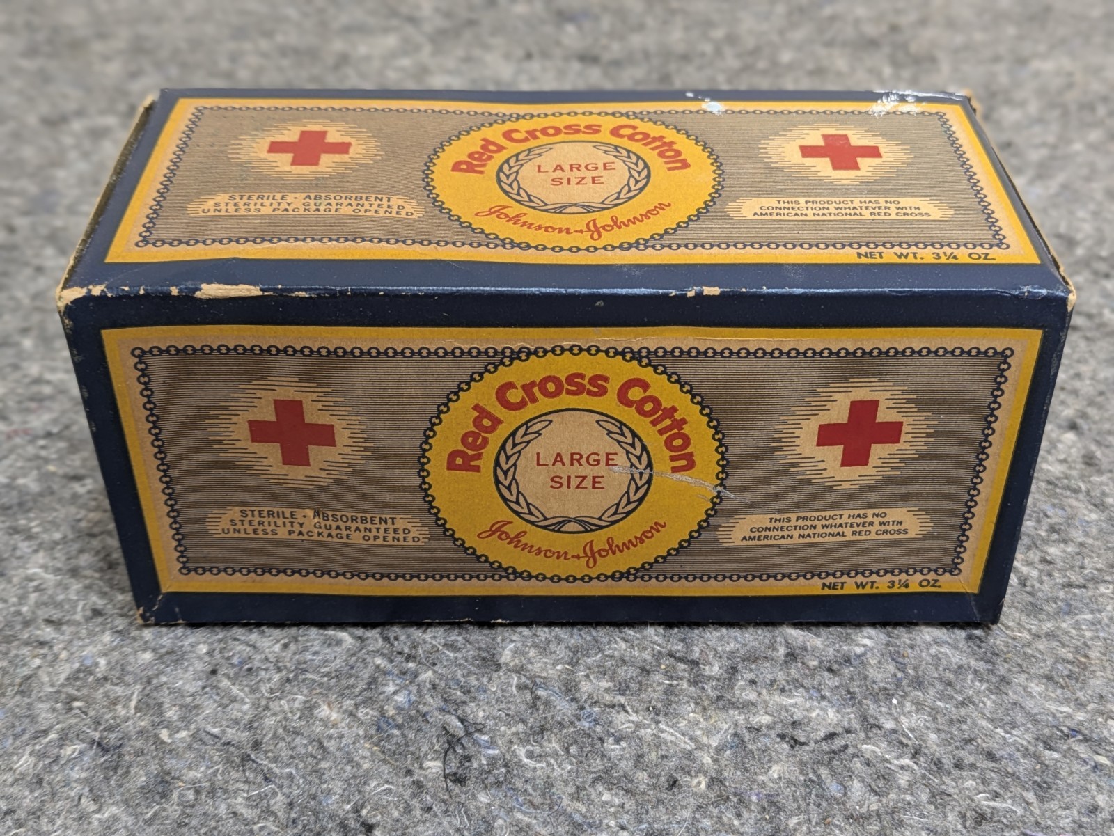 Johnson & Johnson Red Cross Cotton NOS Vintage Package Large Size Spartan Drug