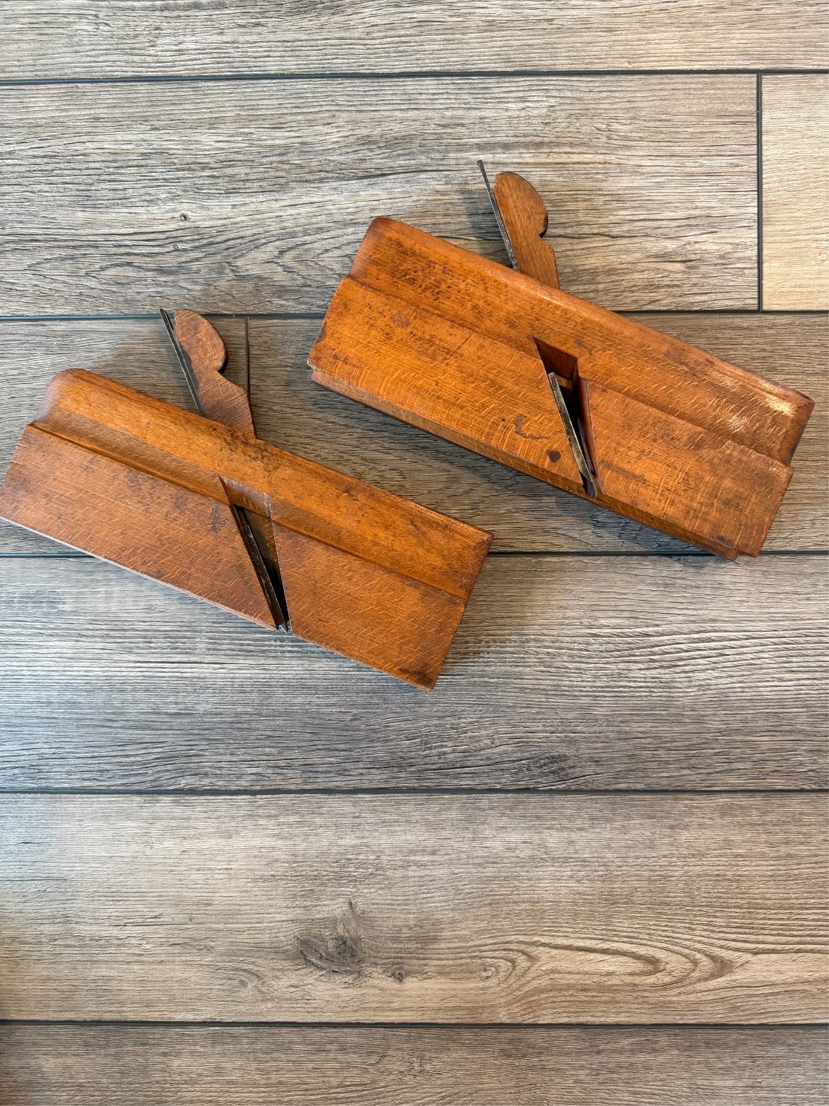 Antique Sandusky Tool Co Wooden Molding Planes Lot of 2 Ogee & Bead Ohio