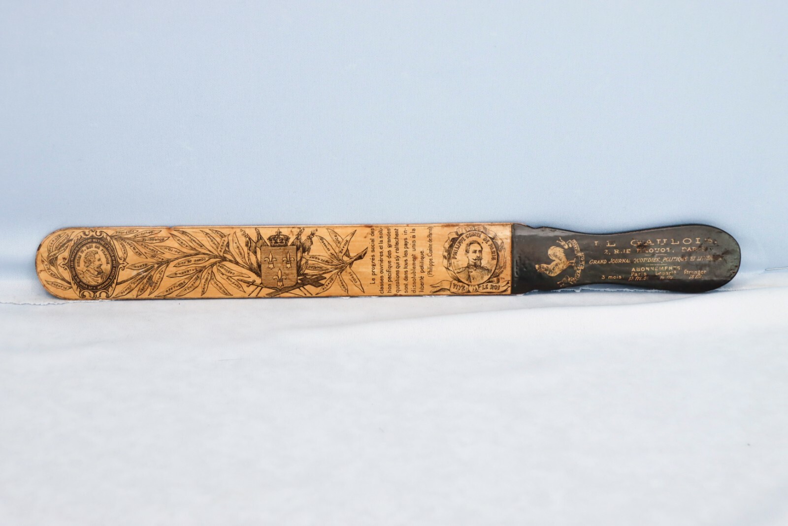 1890 French Coupe Papier Letter Opener Page Turner King Henry IV Philippe