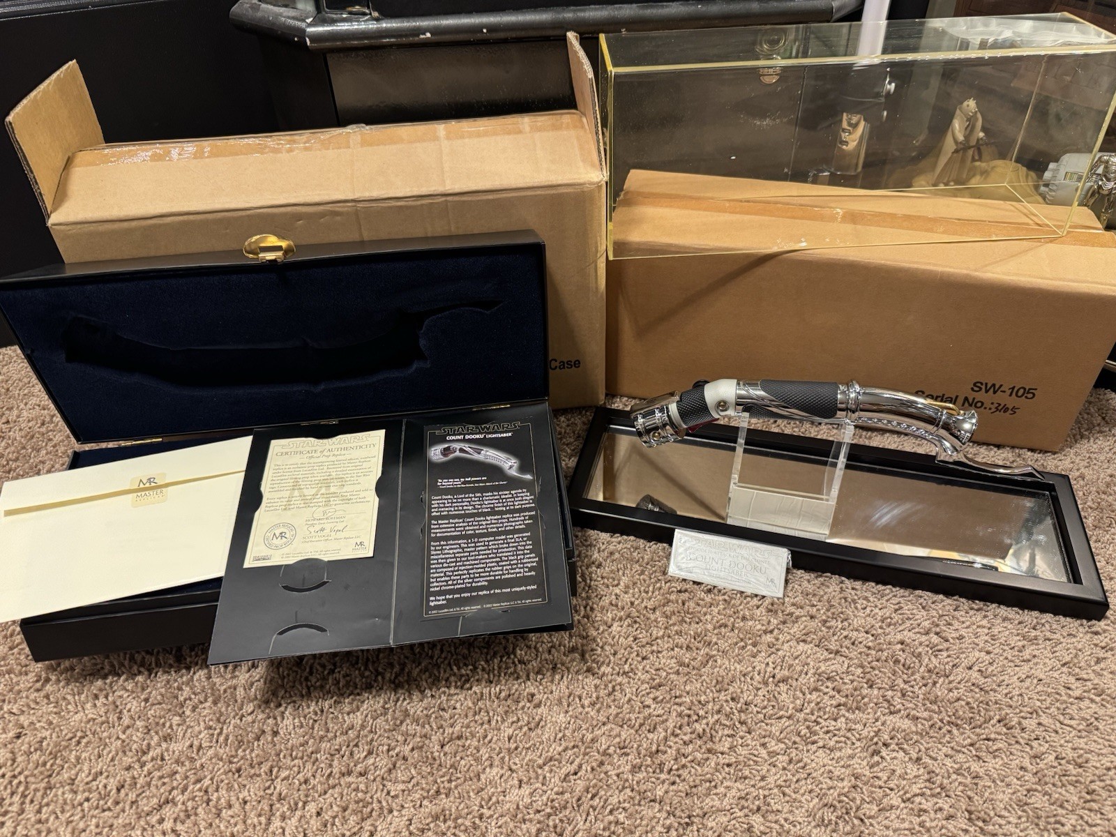 Master Replicas Star Wars Count Dooku Lightsaber SW-105 1:1 LE Coa, All Shippers