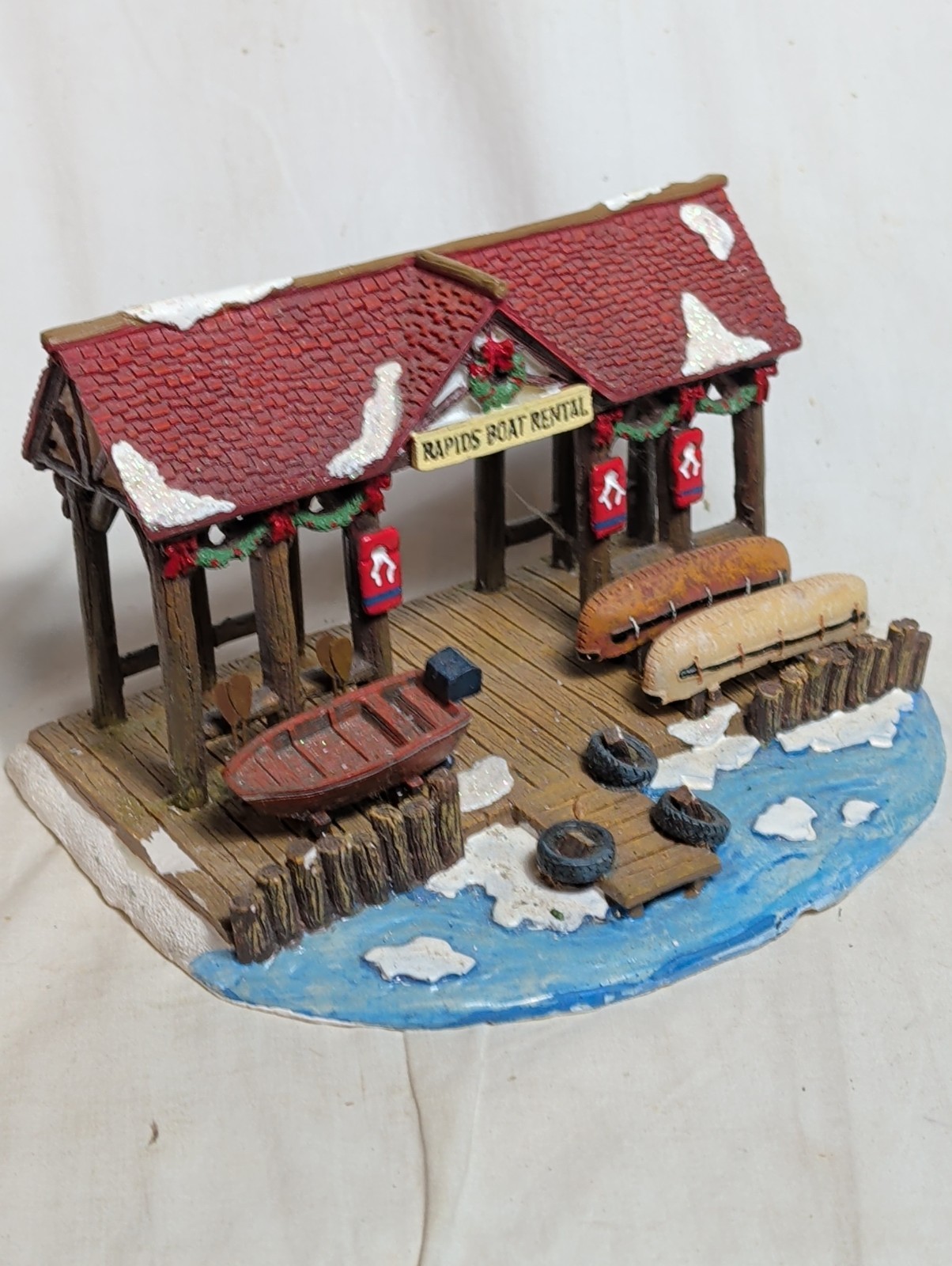 St. Nicholas Square Village Collection Rapids Boat Rental Resin Christmas Decor St. Nicholas Square Village Collection Rapids Boat Rental Resin Christmas Decor