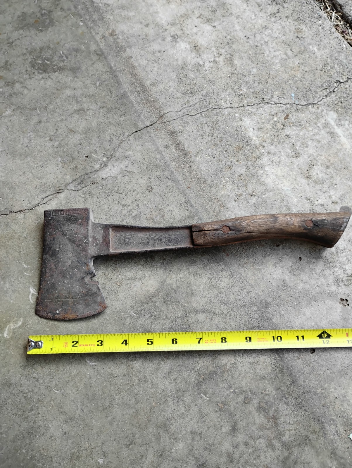 Vintage Bridgeport Hatchet Axe with Wood Handle Needs Repair USA