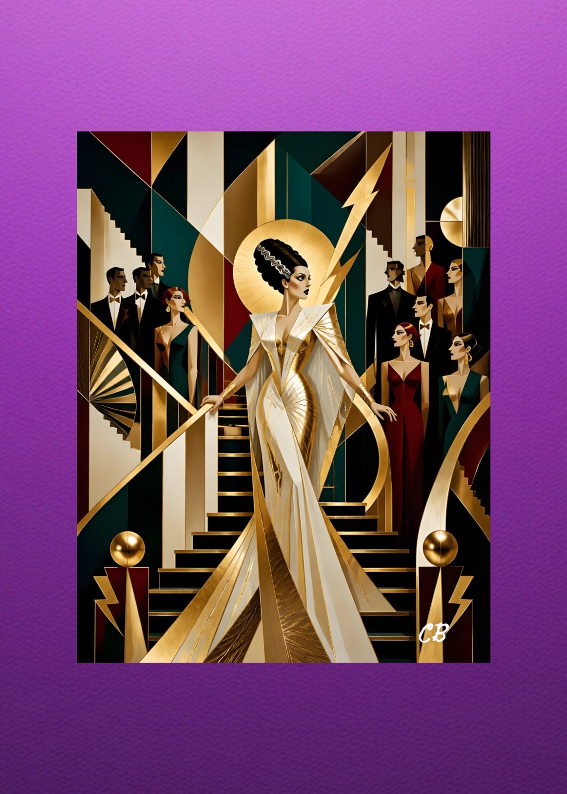 Bride of Frankenstein Art Deco LIMITED EDITION ACEO | Numbered 1/25 | Jazz Age