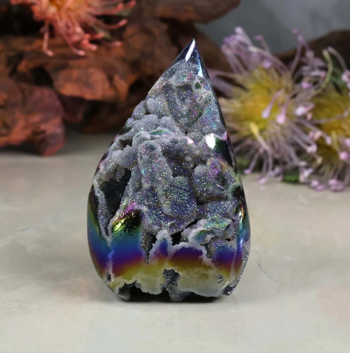 150-200g Titanium Angel Aura Sphalerite Flame Tower Rainbow Crystal Cluster 150-200g Titanium Angel Aura Sphalerite Flame Tower Rainbow Crystal Cluster