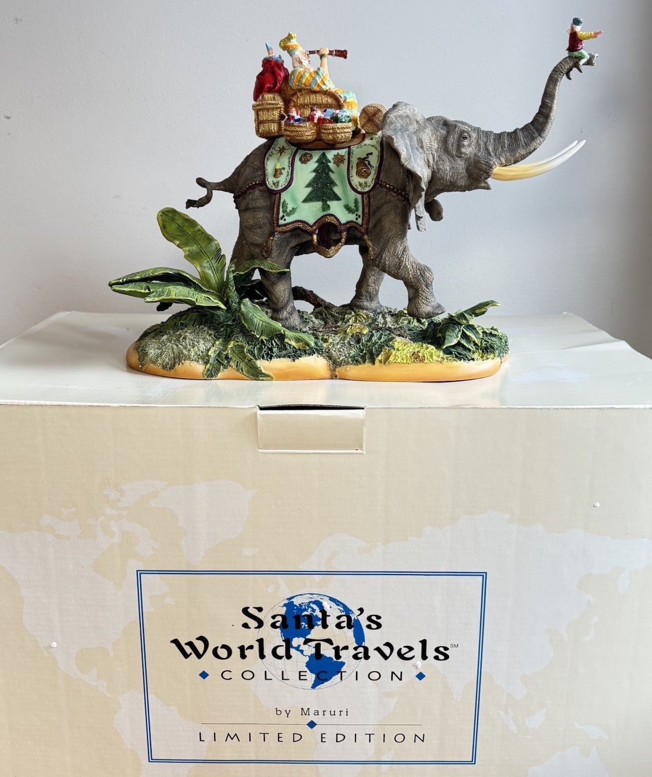 Maruri Santa’s Safari Figurine Elephant 1996 Limited Ed 3727/5000 with Box RARE