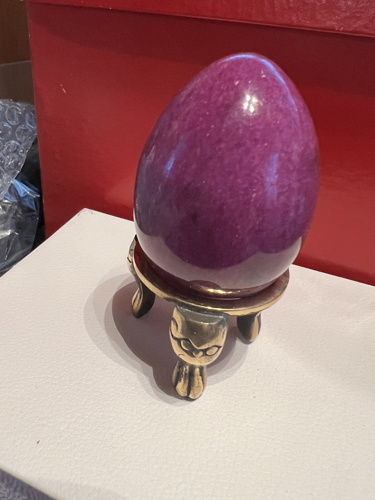Vintage EGG Carved Onyx Marble Solid Stone Mexican Teotihuacan Artisans - 1960’s