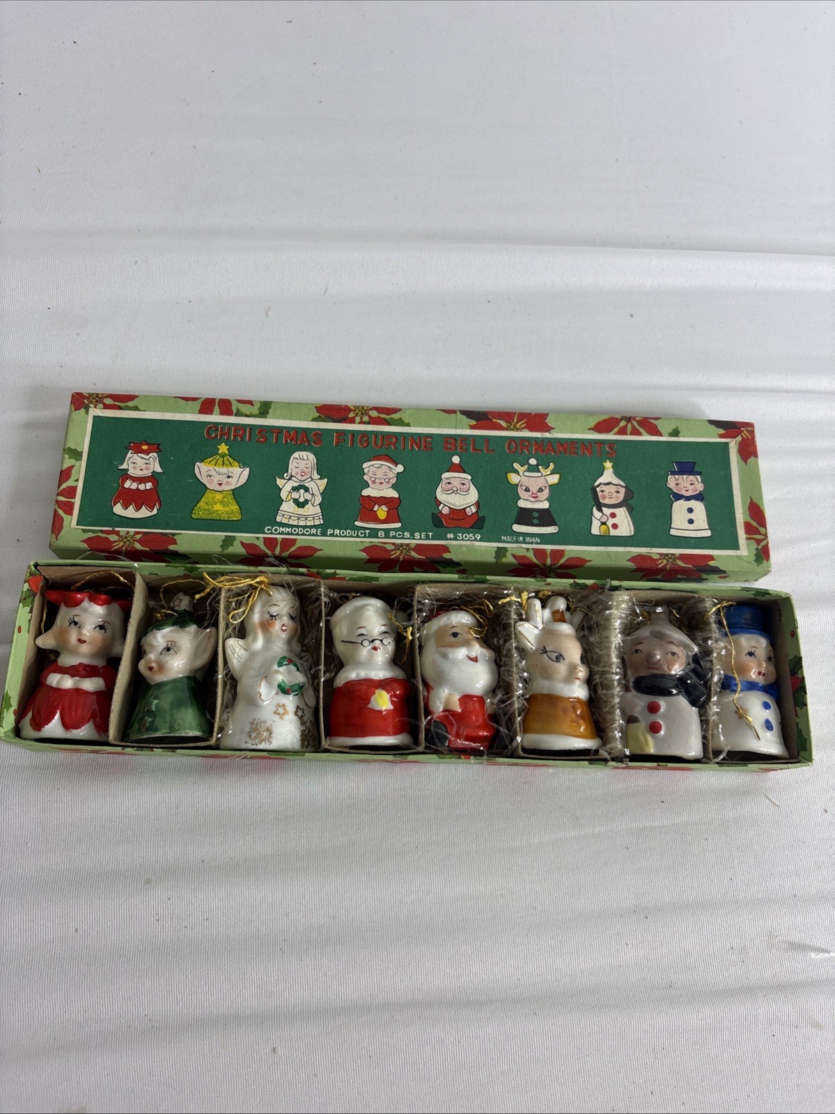 Vintage 1950s Commodore Christmas Card Place Settings Set Of 8 Original Box 3059