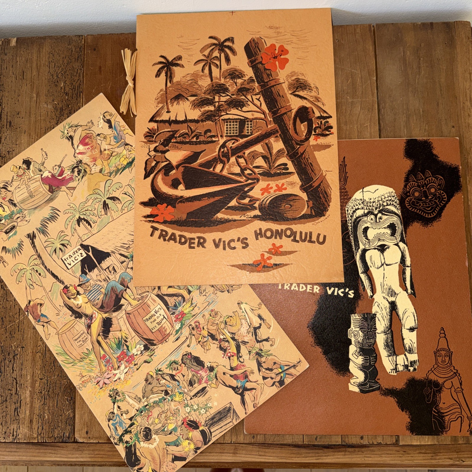 3 Vintage 1958 Trader Vic's Menus Savoy Plaza Honolulu 3 Vintage 1958 Trader Vic's Menus Savoy Plaza Honolulu