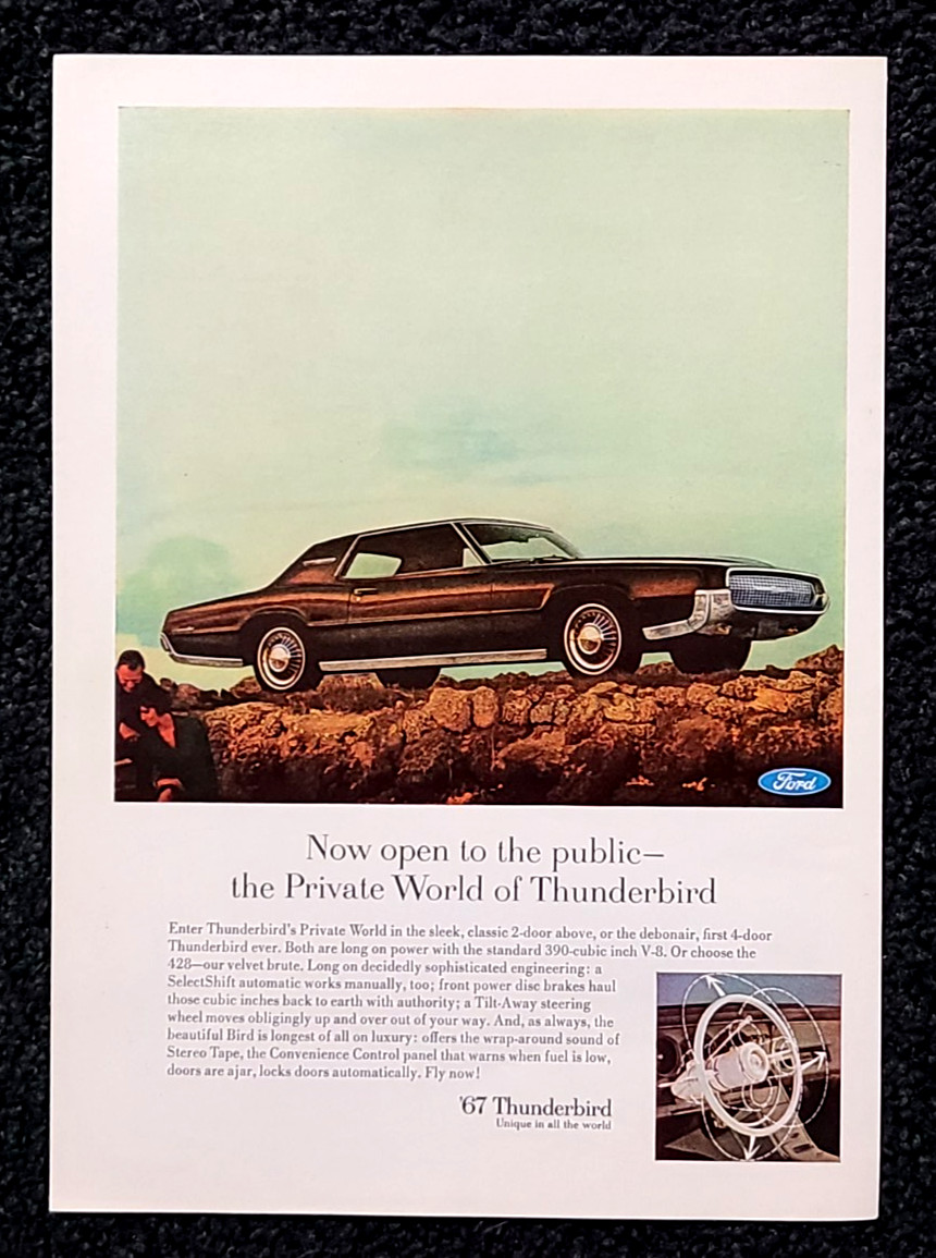 Ford Thunderbird Original 1967 Vintage Print Ad Wall Art
