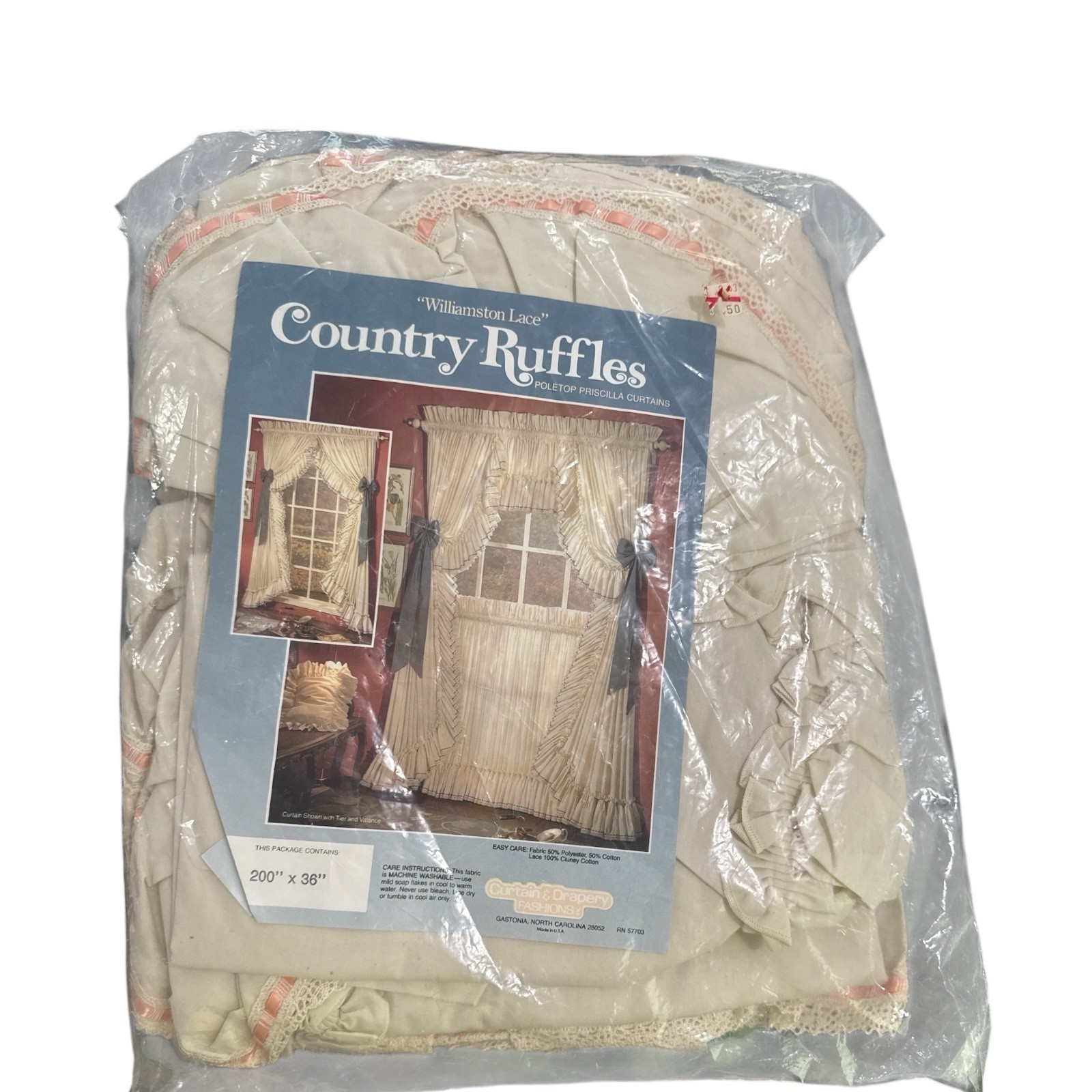 VTG 80’s NIP Country Ruffles Poletop Priscilla Curtains Williams ton Lace VTG 80’s NIP Country Ruffles Poletop Priscilla Curtains Williams ton Lace