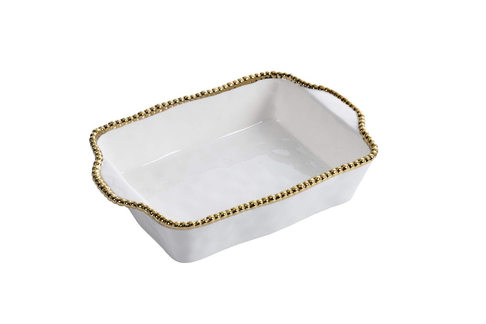 Pampa Bay Titanium Baking Dish (Rectangular, Golden Salerno), White and Gold Pampa Bay Titanium Baking Dish (Rectangular, Golden Salerno), White and Gold