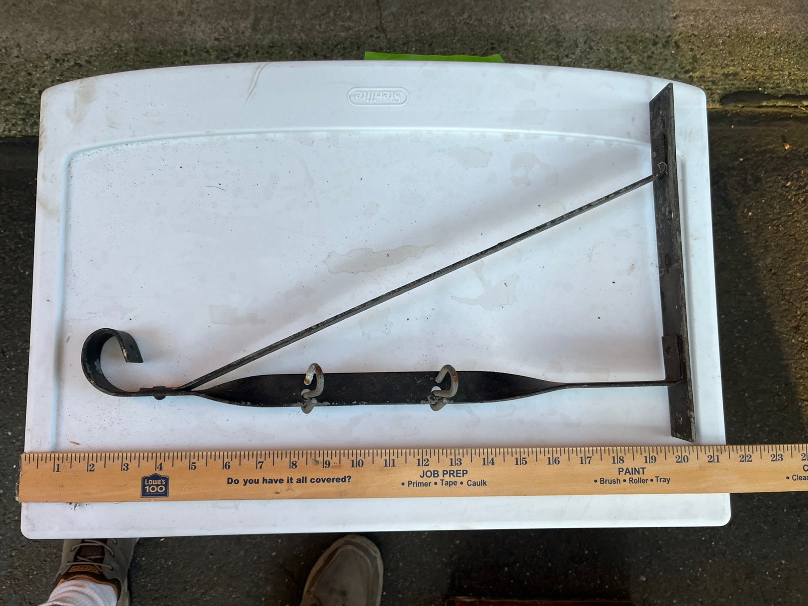 Original vintage Hanging bracket (only) for Collins company porcelain axe sign 