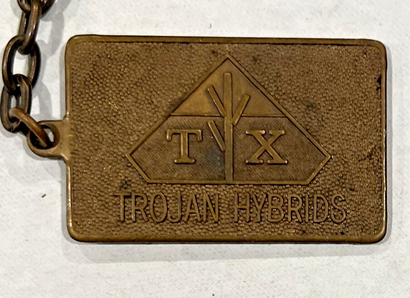 VINTAGE TROJAN HYBRIDS ADVERTISING KEYRING/KEYCHAIN VINTAGE TROJAN HYBRIDS ADVERTISING KEYRING/KEYCHAIN