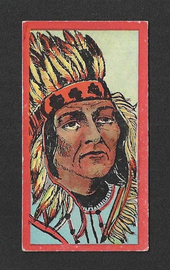 c1910s T74 Booker Tobacco Card - Indian Series Nantaquas Brother of Pocahontas