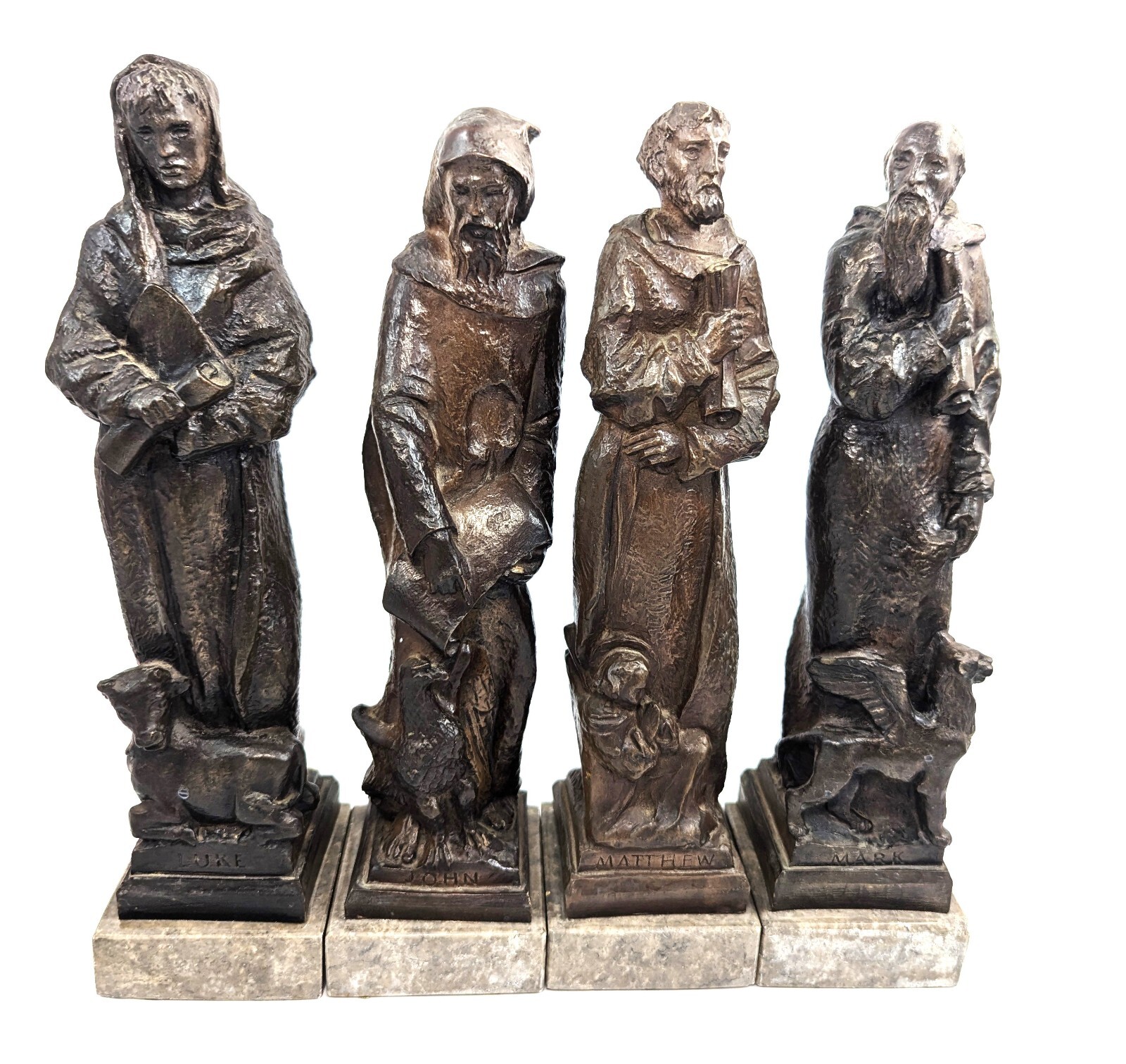Rare Bronzed Figures of the Four Apostles, Estcourt James Clack