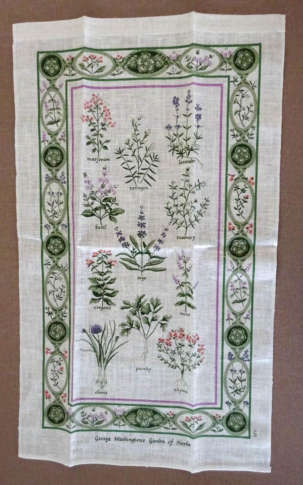 VINTAGE MOUNT VERNON LINEN TEA TOWEL, VINTAGE MOUNT VERNON LINEN TEA TOWEL,