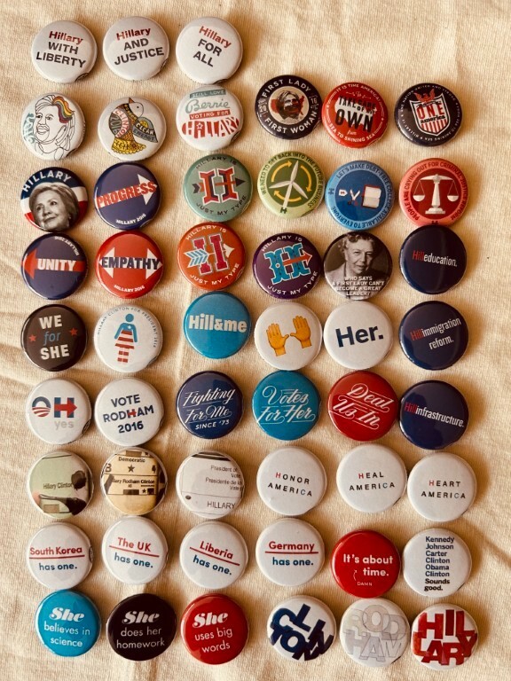 Set of 51 different ORIGINAL Hillary Clinton 2016 campaign tiny buttons NEW RARE Set of 51 different ORIGINAL Hillary Clinton 2016 campaign tiny buttons NEW RARE