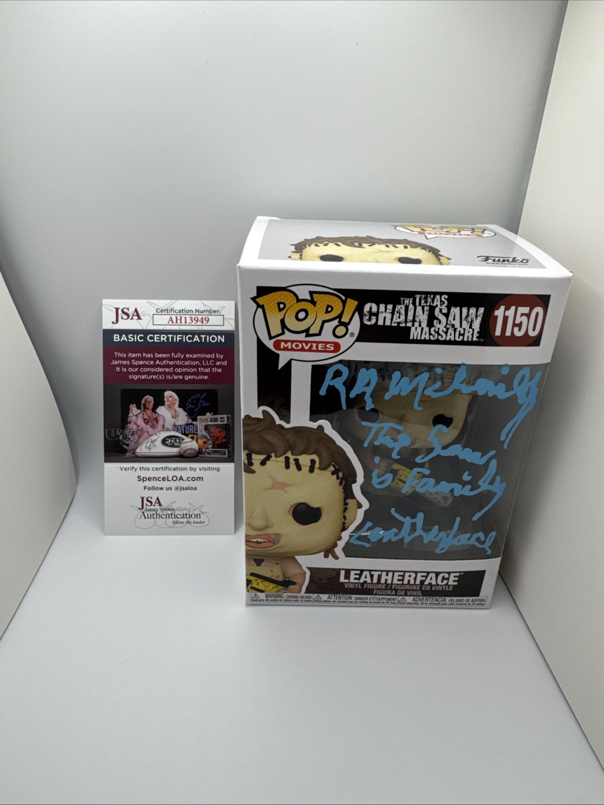 Funko Pop Movies Signed R.A. Mihailoff 1150 Leatherface Texas Chainsaw Massacre