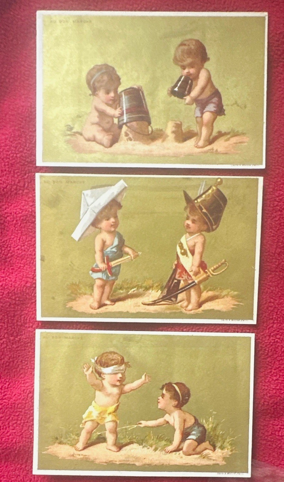 Late 1800’s Au Bon Marché Victorian Trade Card Maison Aristide Boucicaut Paris