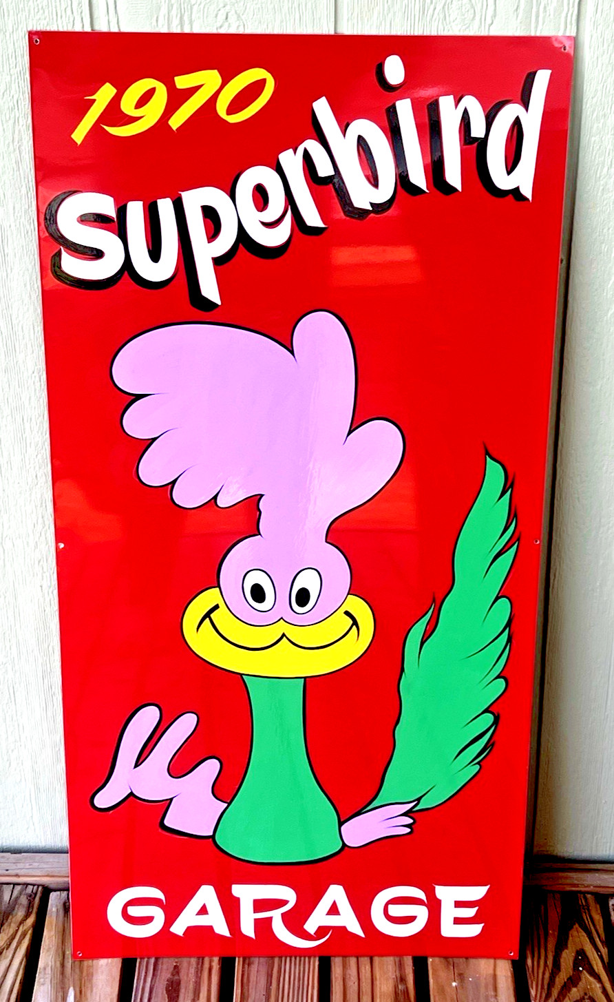 18X36 Plymouth 1970 Superbird SIGN Hand Painted Road Runner Dodge Truck Car Shop