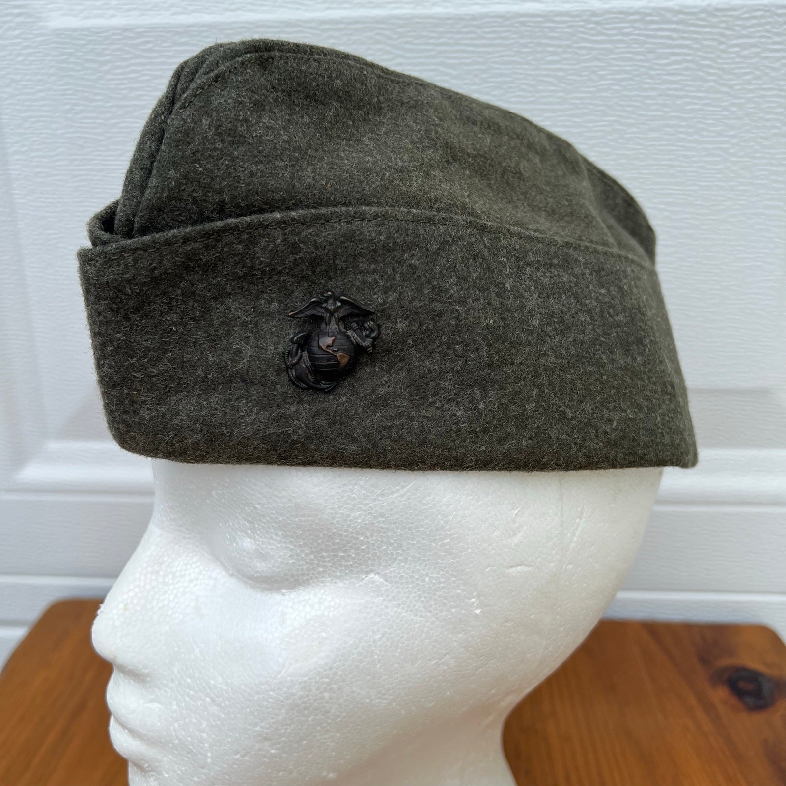 WW2 era US Military Overseas Garrison Side Cap USMC Marine Corps Vintage 7 1/8
