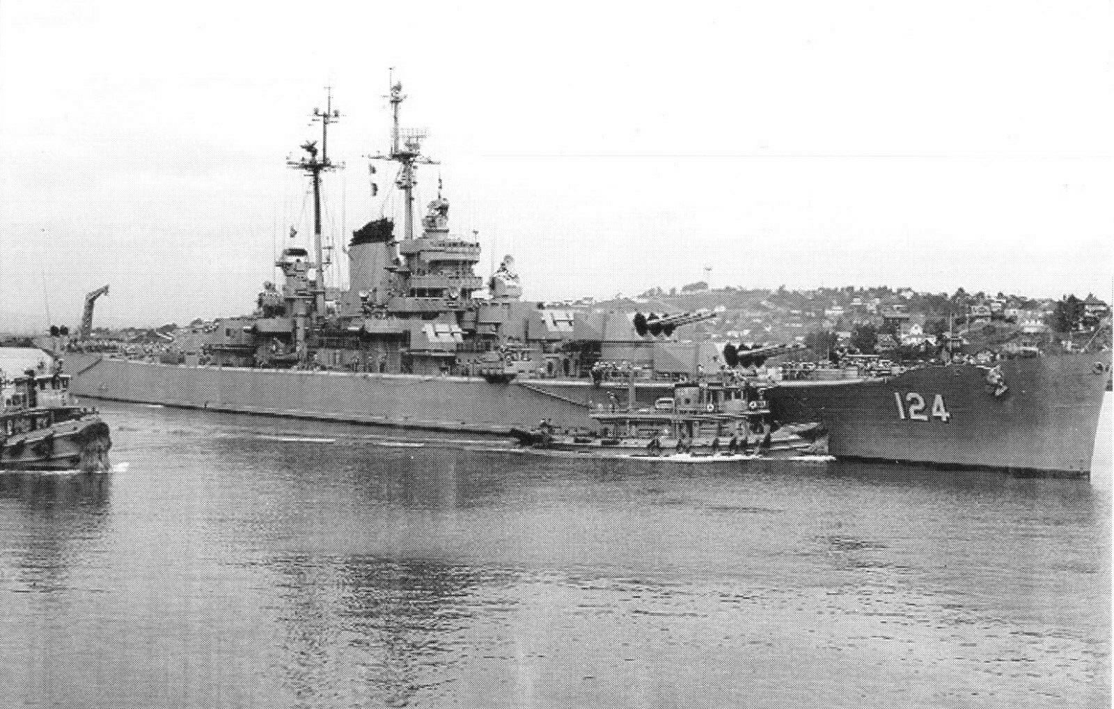 Postcard USS Rochester CA-124