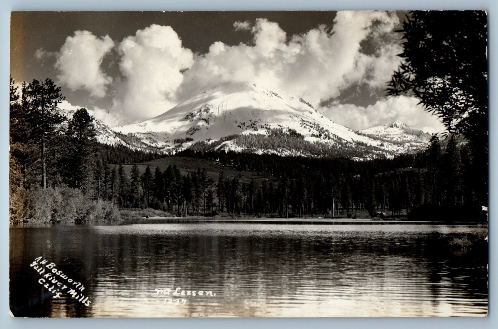 c1930s AH Bosworth Fall River Mills California CA Mt. Lassen RPPC Photo Postcard c1930s AH Bosworth Fall River Mills California CA Mt. Lassen RPPC Photo Postcard
