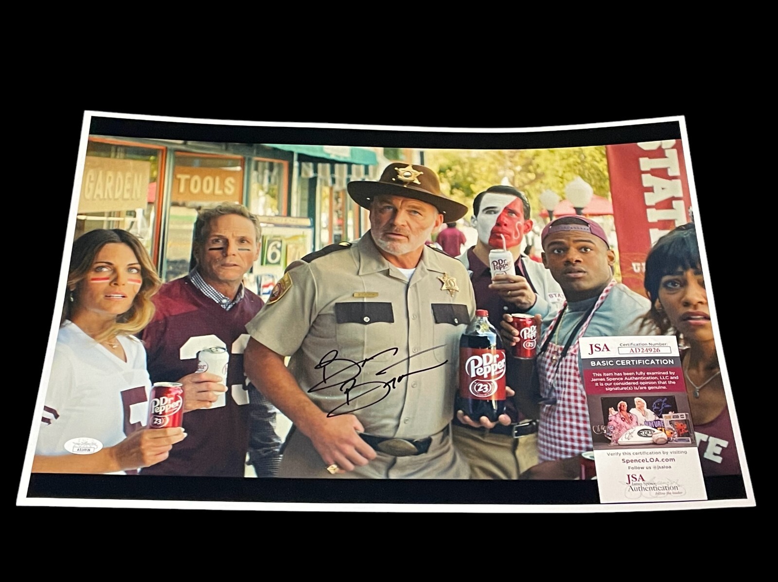 Brian Bosworth OU Dr Pepper Fansville Sheriff Signed Autograph 13x19 Photo JSA
