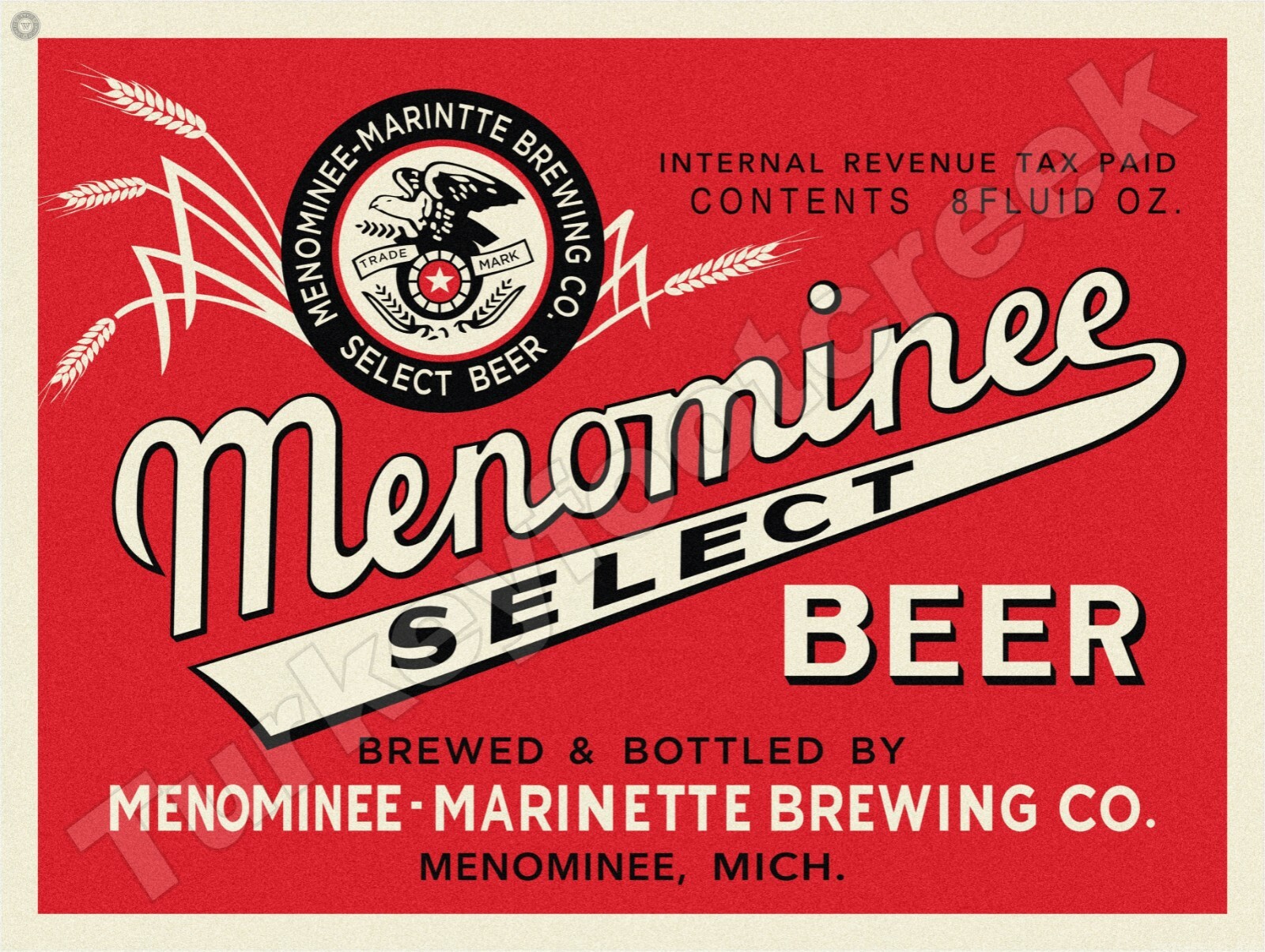 Menominee Select Beer Label 9\