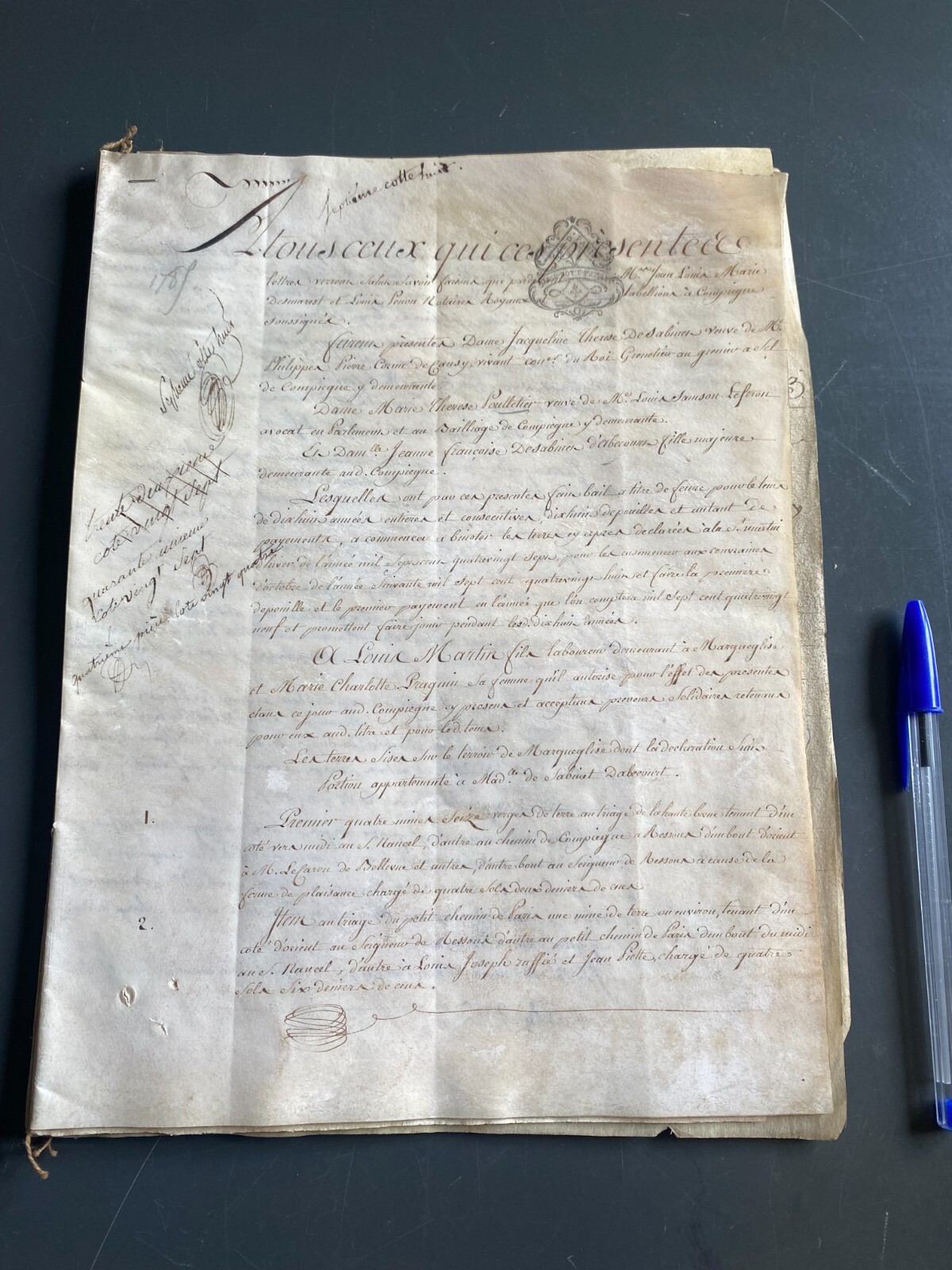 8 leases, bonds and inventories - compiègne & margny-lès-comp, 1752-1789 8 leases, bonds and inventories - compiègne & margny-lès-comp, 1752-1789