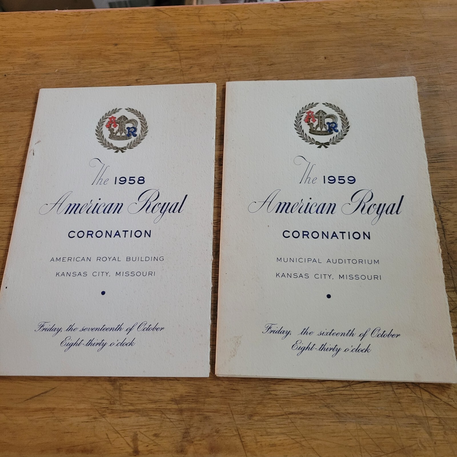 2 VTG 1958 1959 AMERICAN ROYAL CORONATION PROGRAMS BOOKLETS KANSAS CITY MISSOURI
