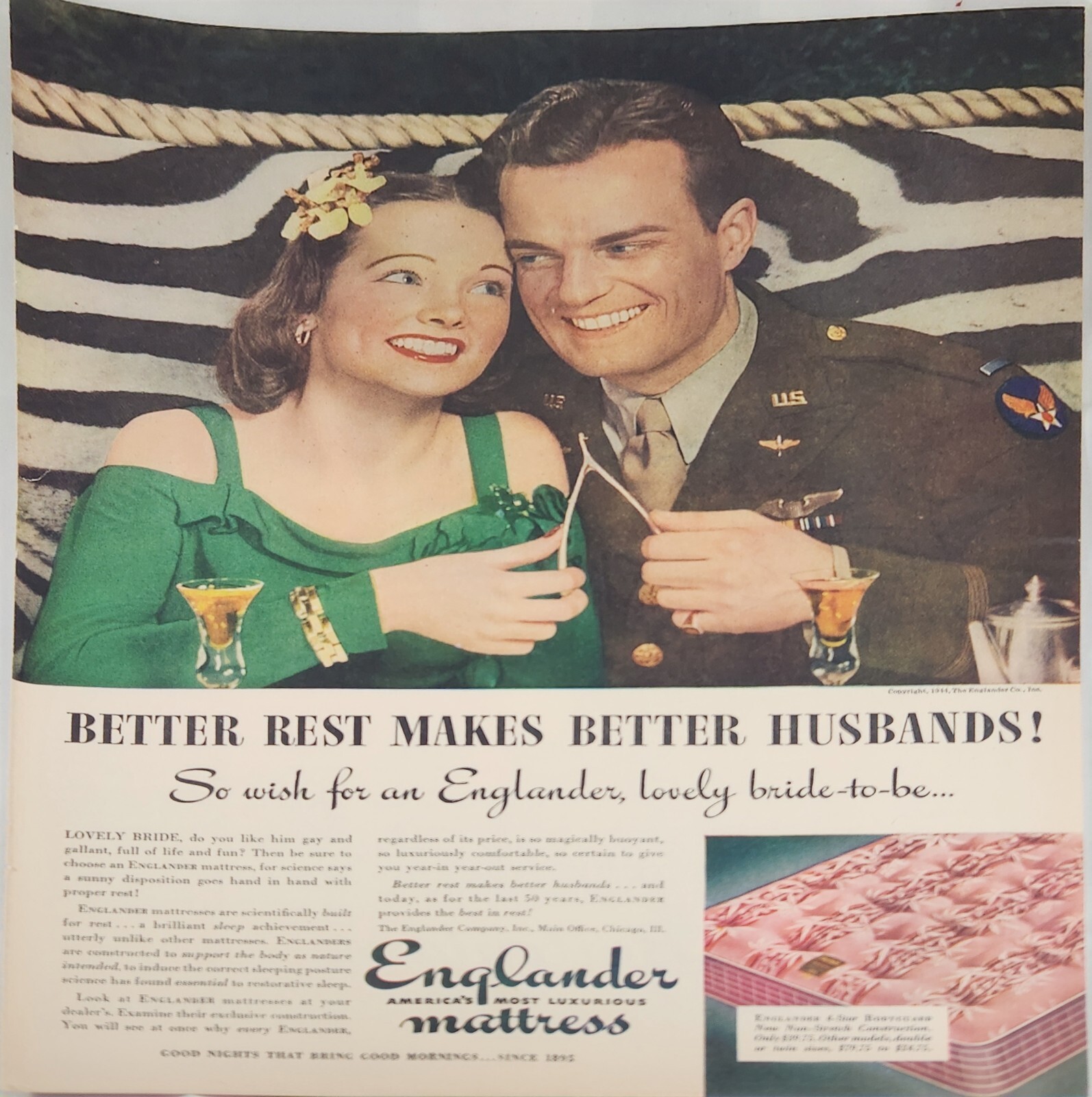 1944  Englander Mattress Vintage ad Better rest makes better husband
