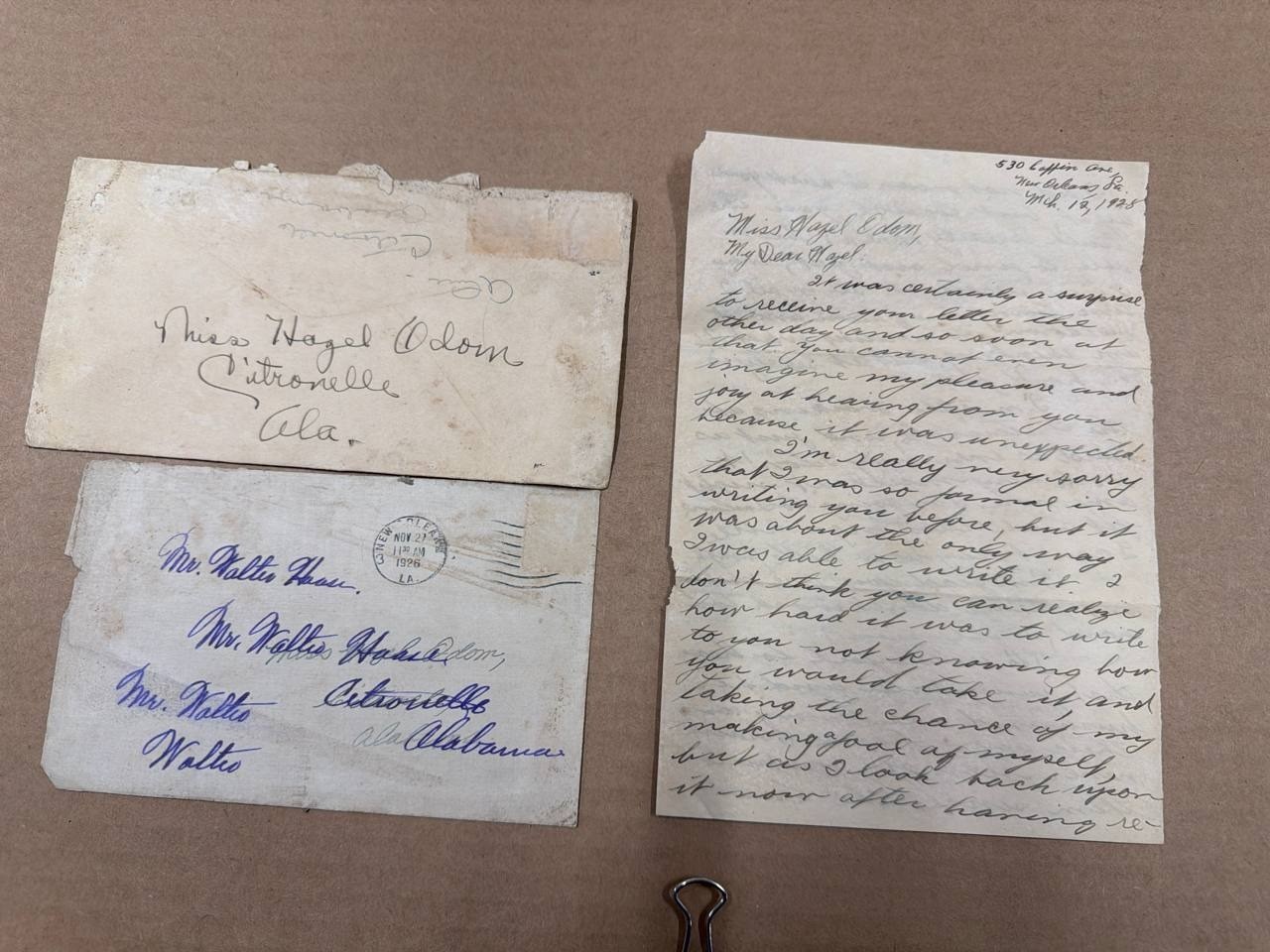 Antique 1926-1928 Handwritten Love Letters New Orleans to Citronelle Alabama Antique 1926-1928 Handwritten Love Letters New Orleans to Citronelle Alabama