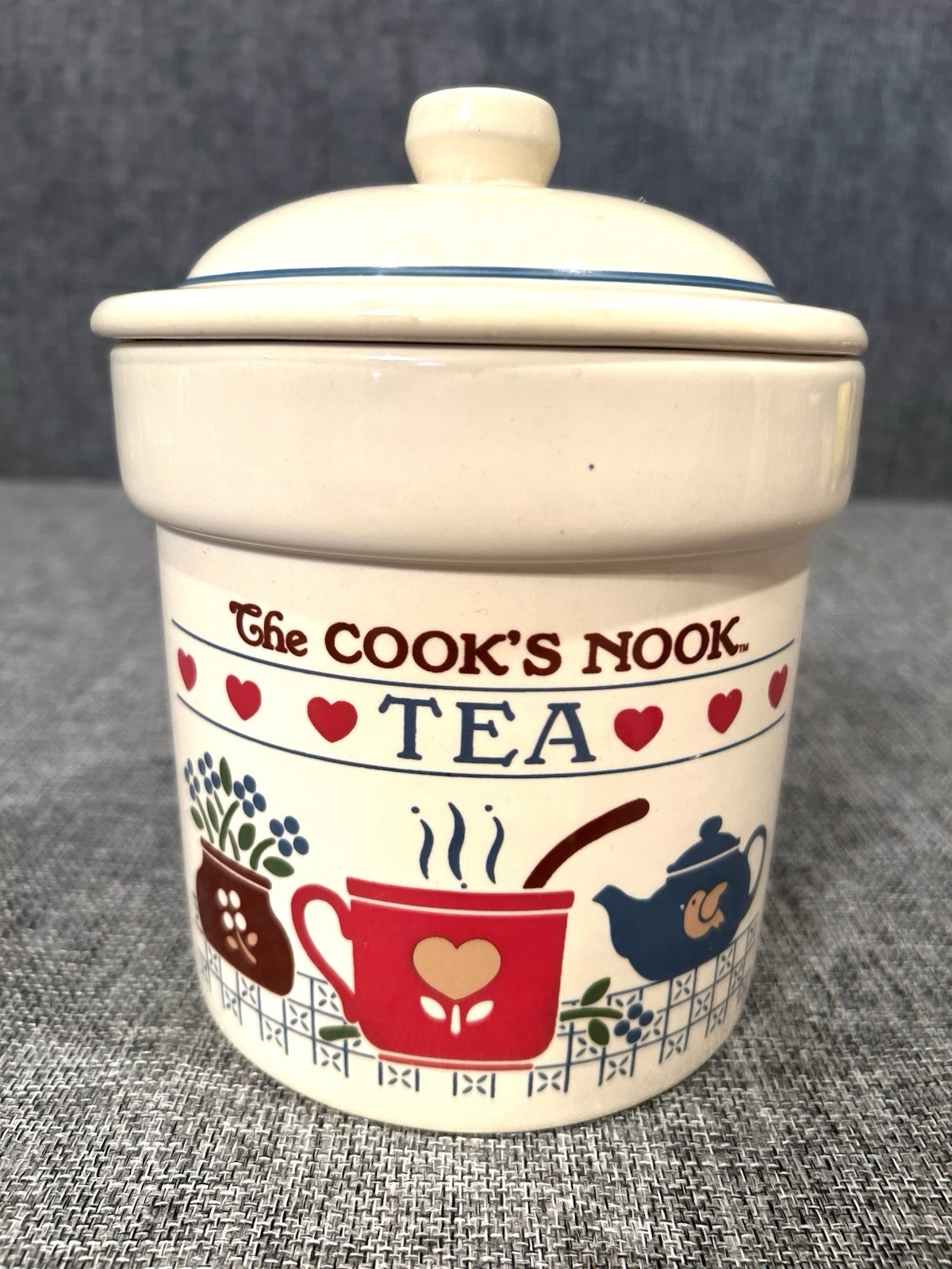 VTG Treasure Craft The Cooks Nook Tea Canister Ceramic Jar Cottagecore Country
