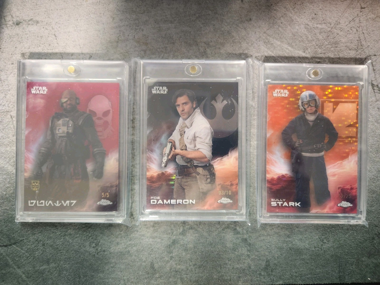 2025 Topps Star Wars Smugglers Gunter 5/5 Poe Dameron 3/10 Bully Stark 12/25