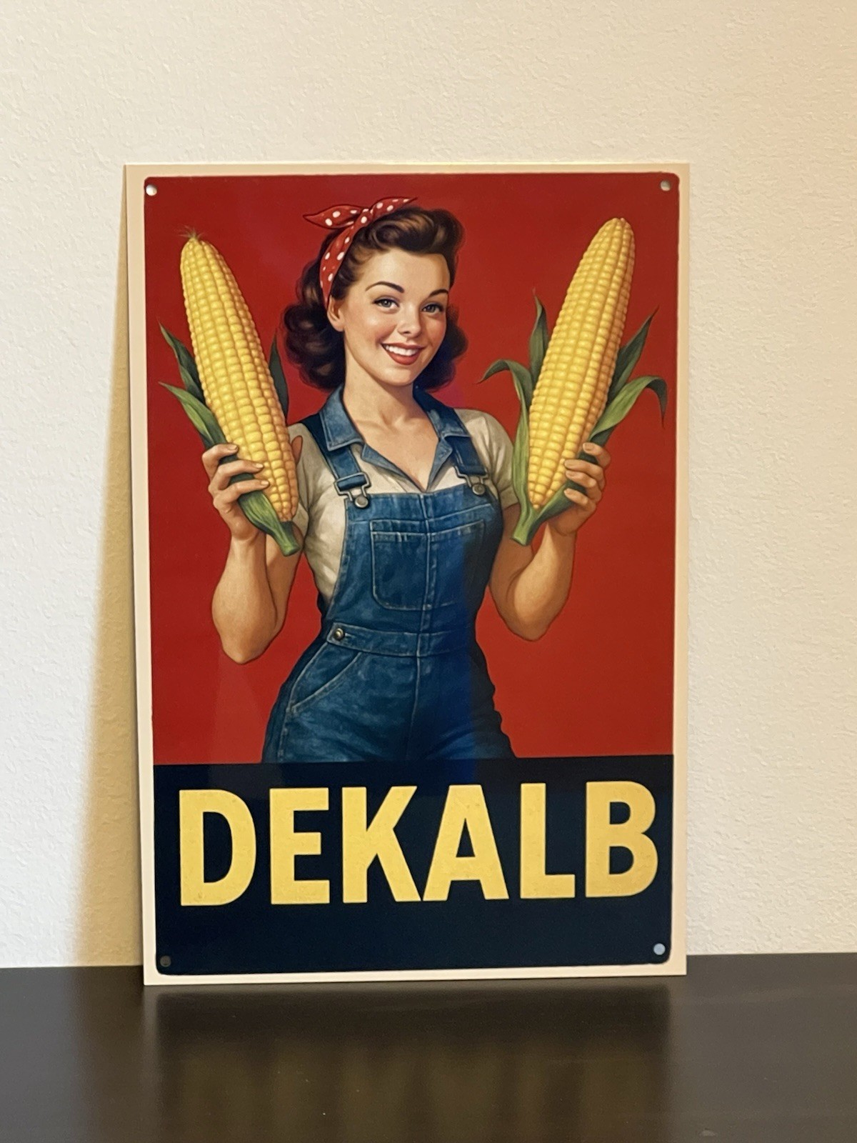Hi Gloss Dekalb Hybrids Farm Corn Crops Vintage Style Metal Sign Pinup Hi Gloss Dekalb Hybrids Farm Corn Crops Vintage Style Metal Sign Pinup
