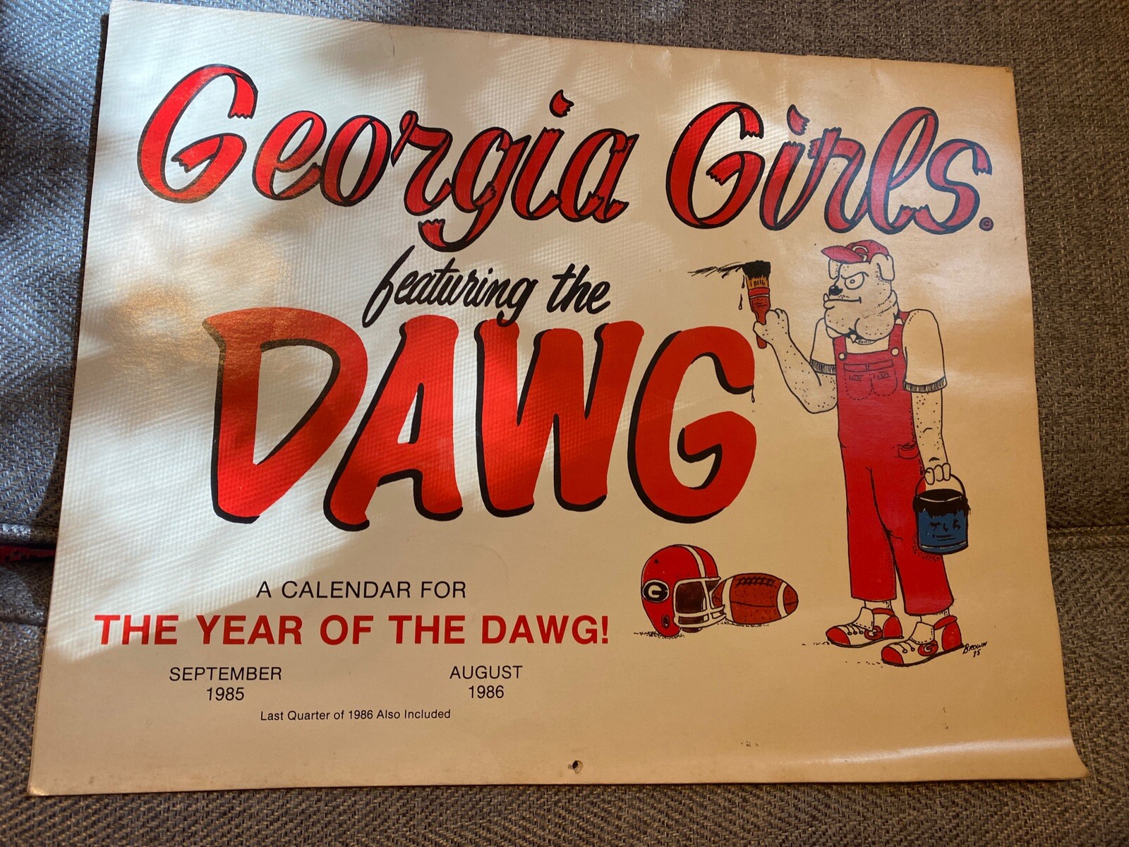 Vintage Georgia Girls 1985 1986 Year Of The Dawg Dog Calendar Hairy Dawg UGA