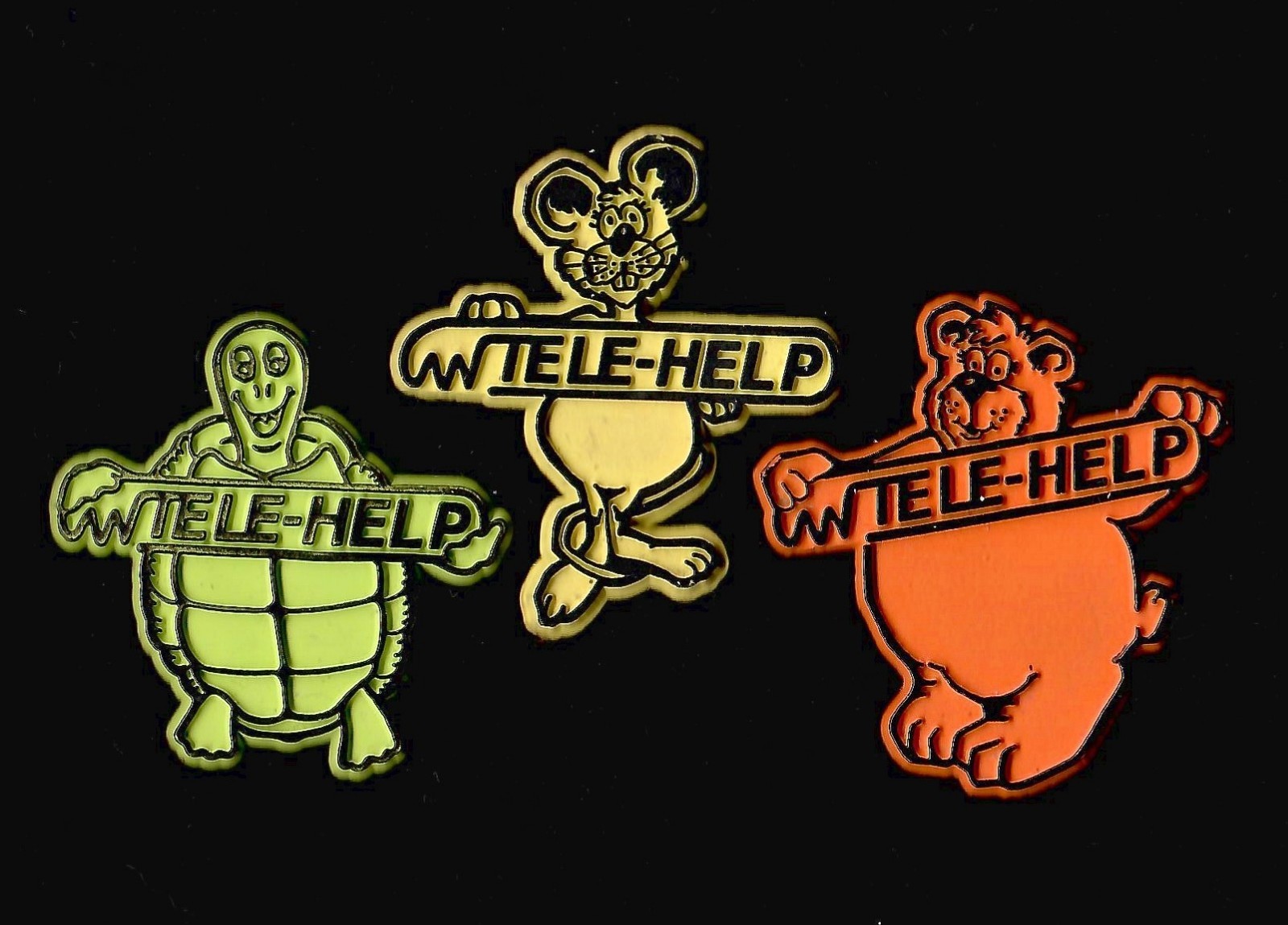 3x Lot Tele-Help Vtg Rubber Flexible Fridge Magnet Advertising \'70s