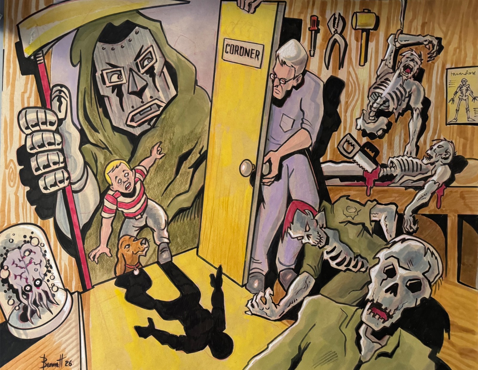 CORNER.   MIKE BENNETT\'S  ORIGINAL  ART   (2026) LOOSE