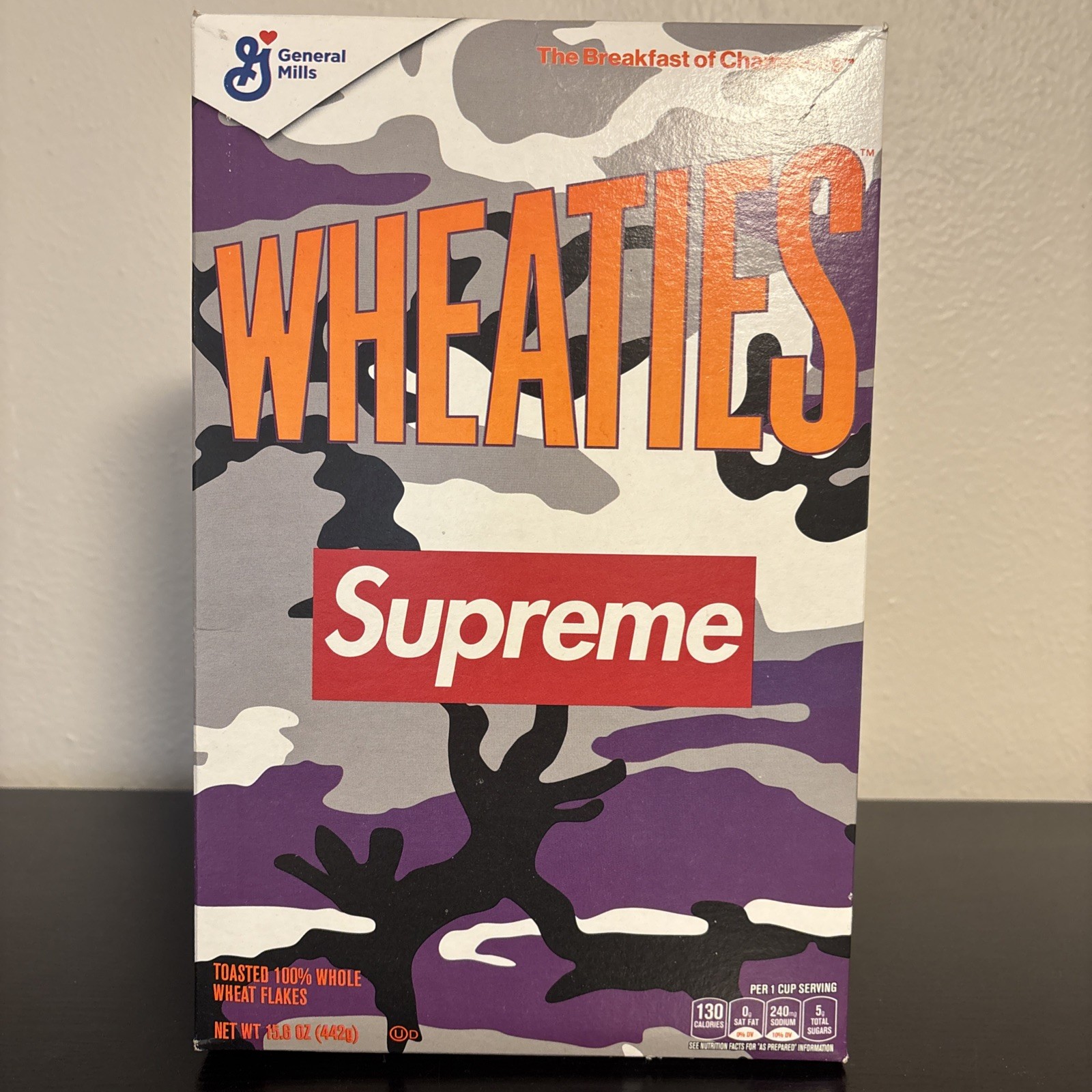 Supreme x Wheaties Cereal Box 2021 Purple Camo Limited Edition Rare Collectible